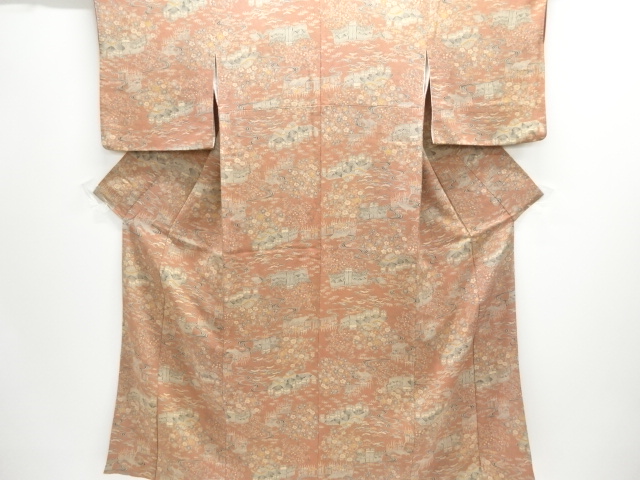 縮緬地　茶屋辻模様小紋着物